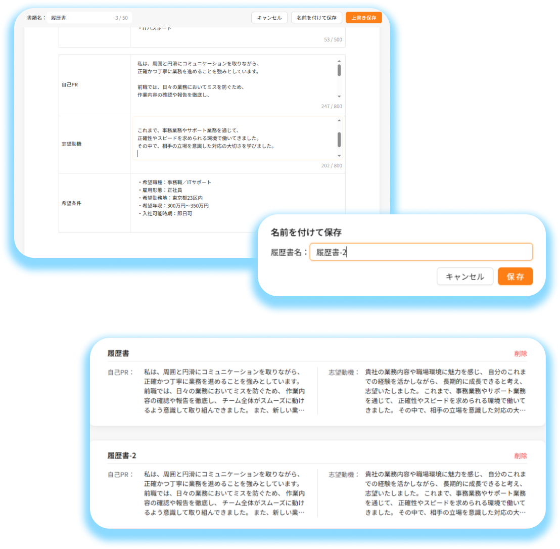 書類別名保存・管理イメージ